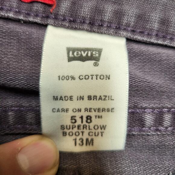 Vintage Levis 518 Jeans Womens 13M Purple Superlow Boot Cut Low Rise Denim Y2K - Picture 4 of 14